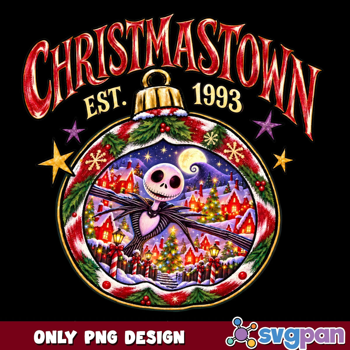 Christmastown Jack Skellington PNG, Nightmare Xmas PNG, Est 1993 PNG