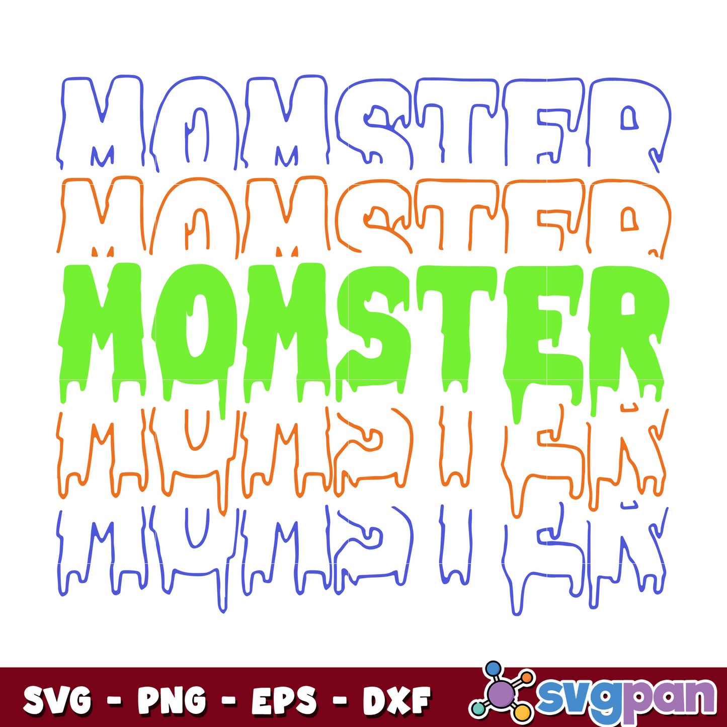 momster mom monster font style inspired halloween svg