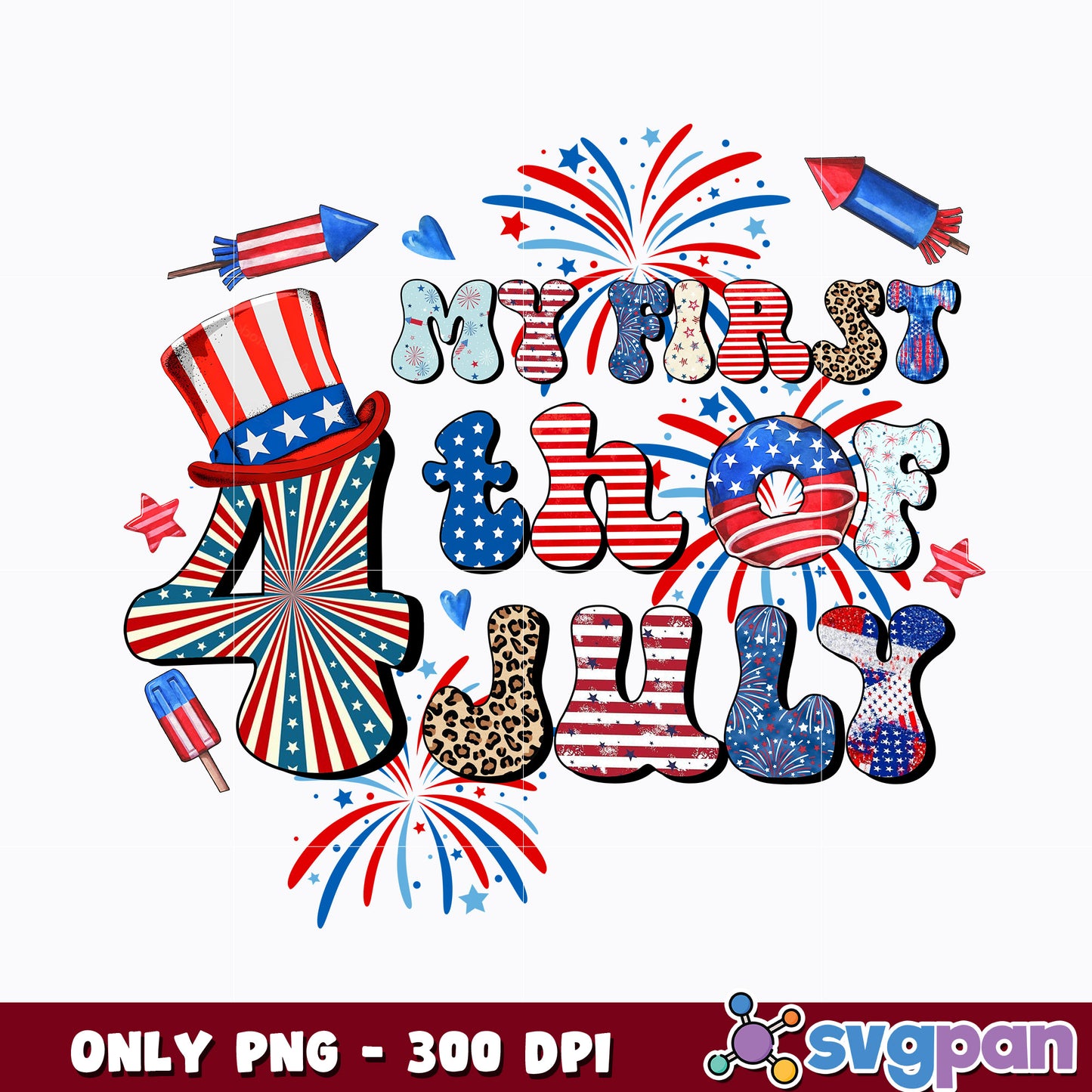 4th of July Colored Cartoon png