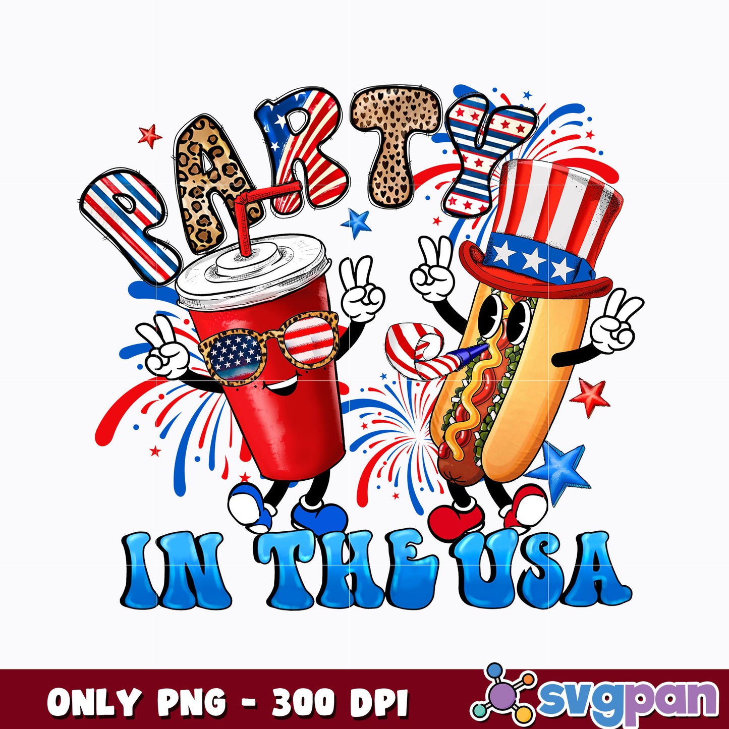 Party In The Usa Hot Dog Bbq Png