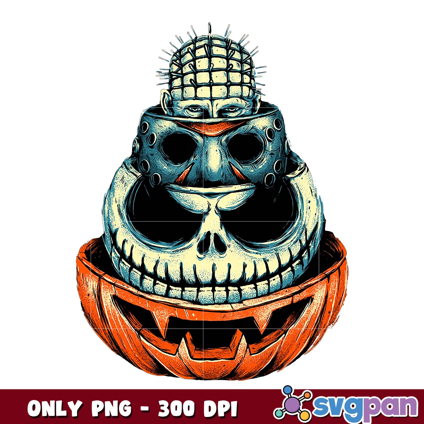 Horror Pumpkin Halloween png, Happy Halloween Vector png