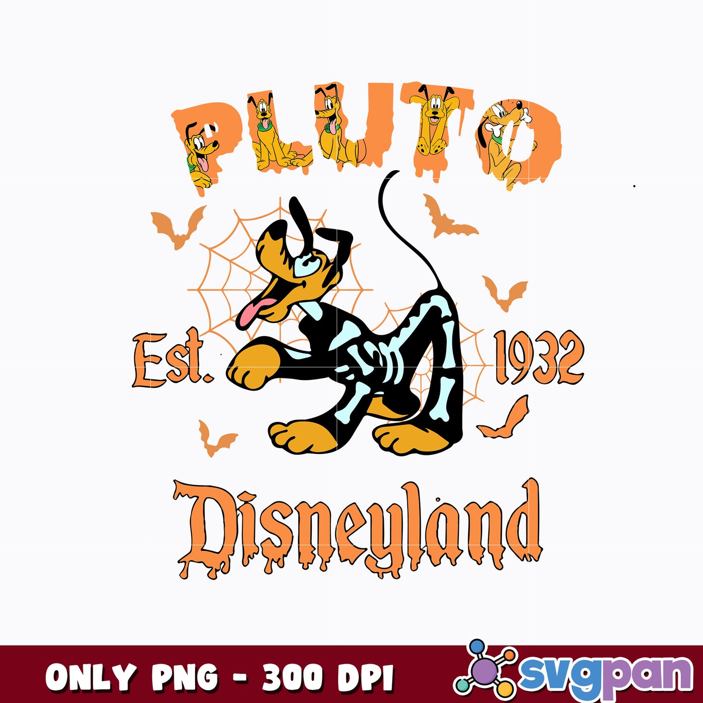 pluto Disneyland Est.1932 Halloween Png