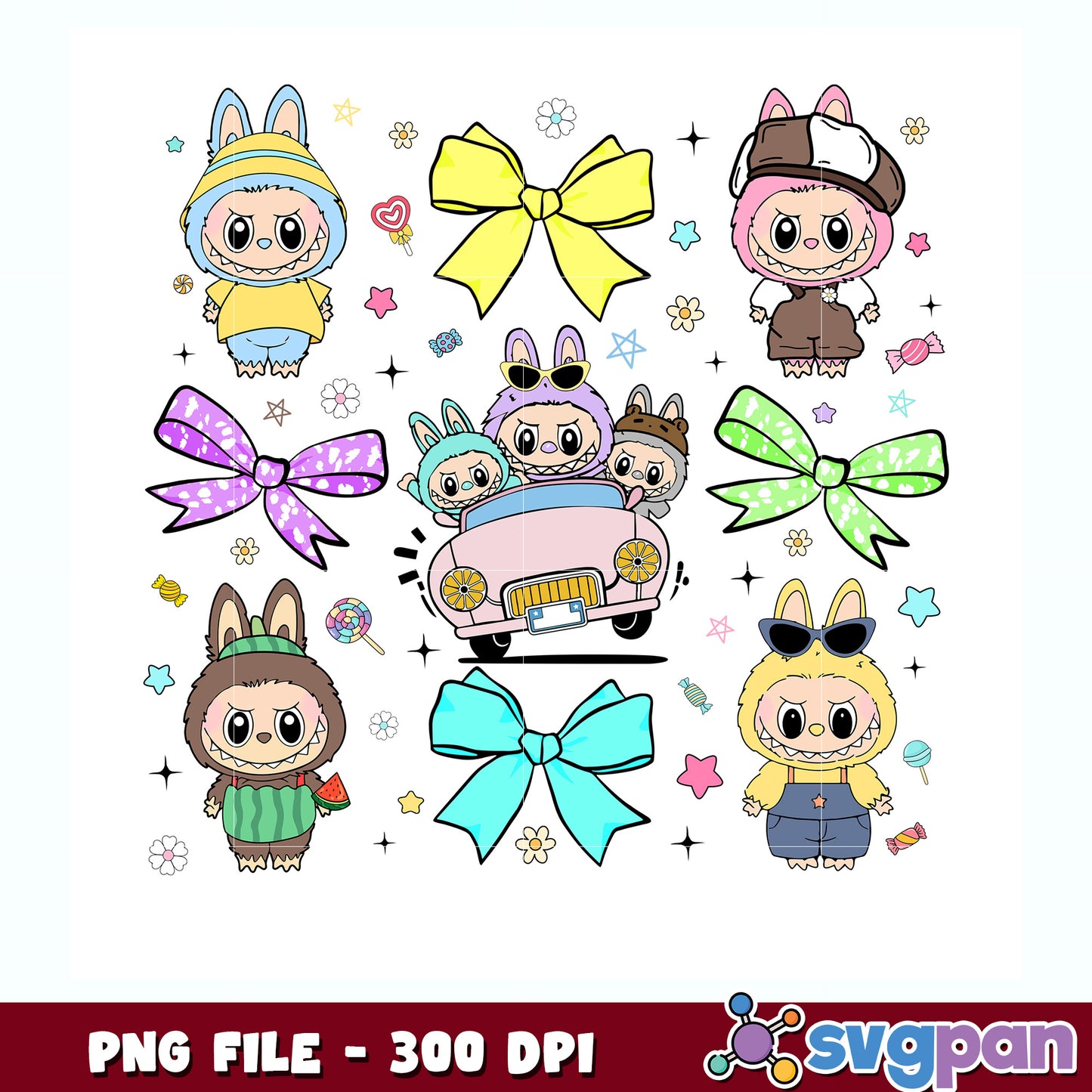 popmart character png, cute labubu png