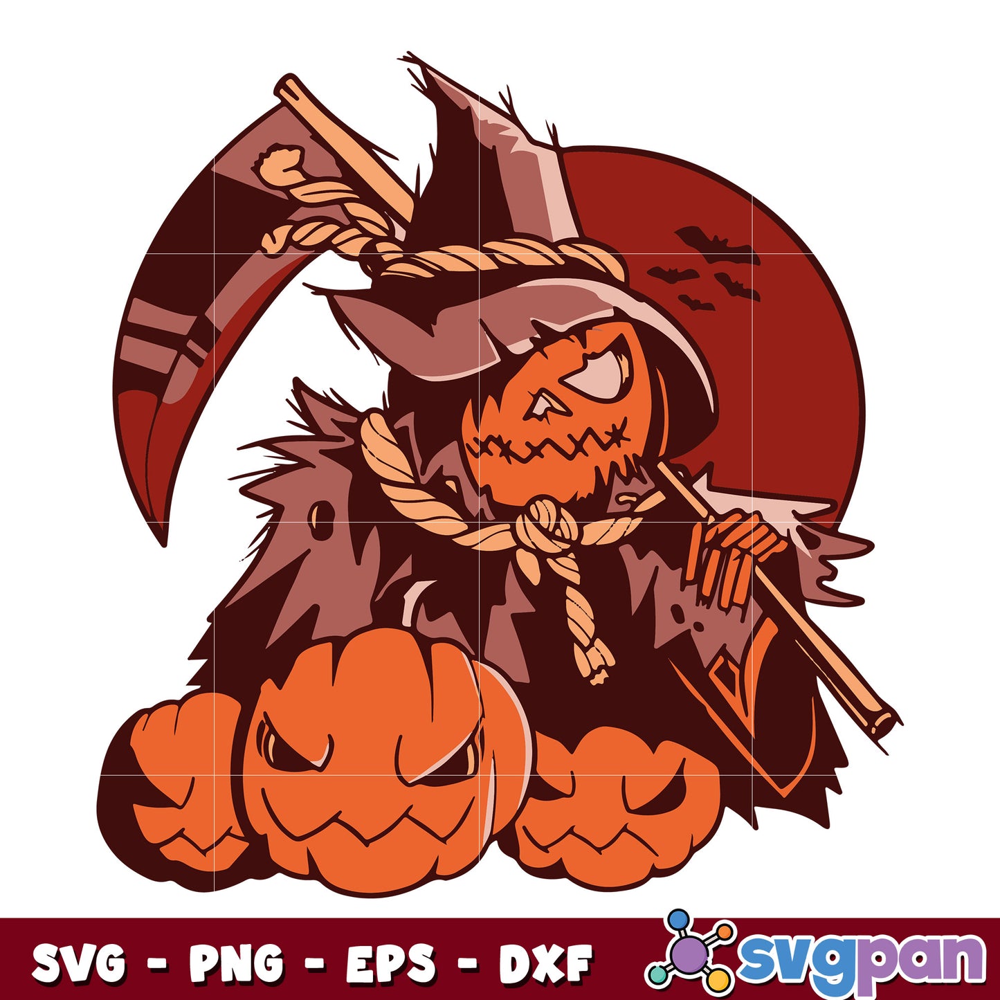 pumpkin grim reaper svg