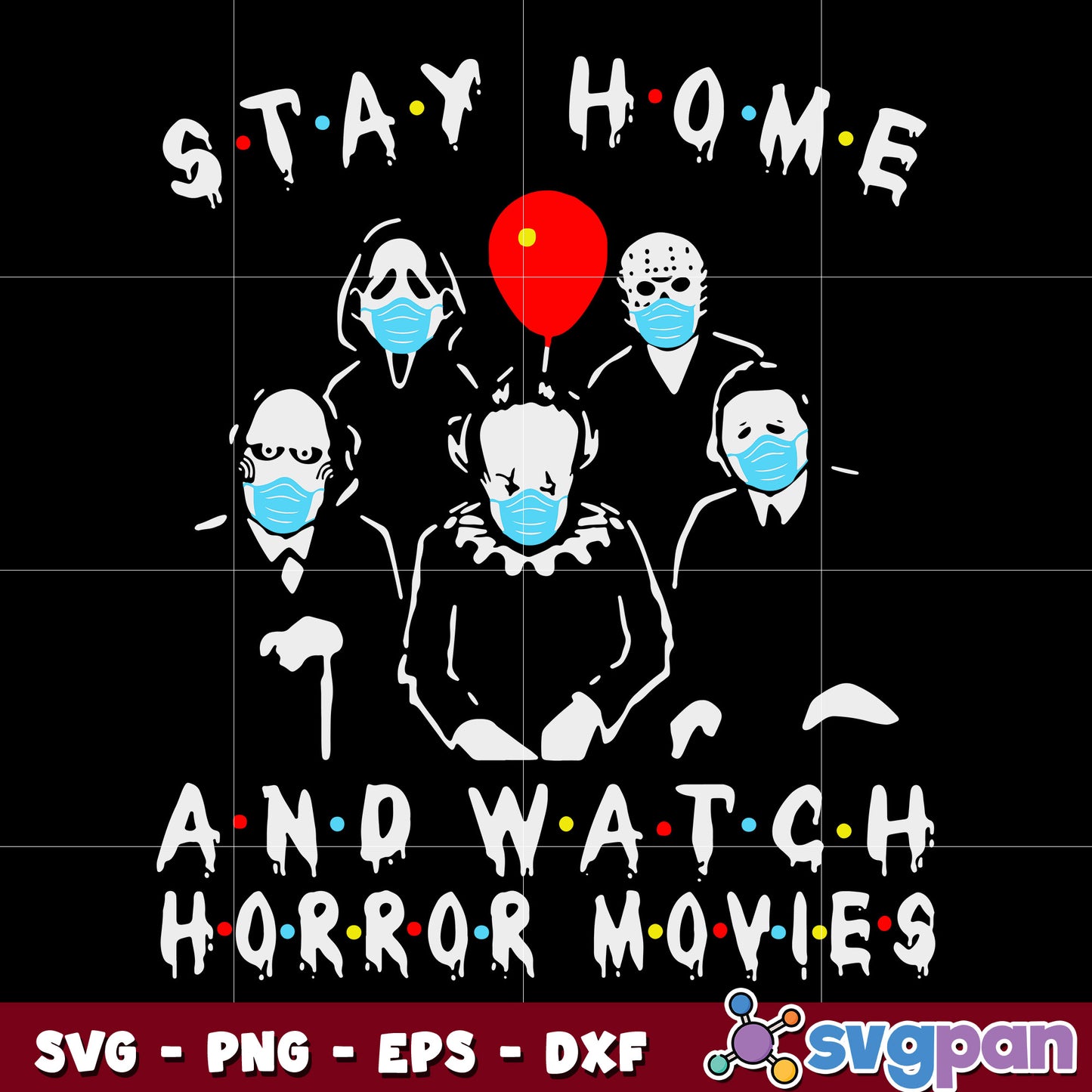 stay home horror svg