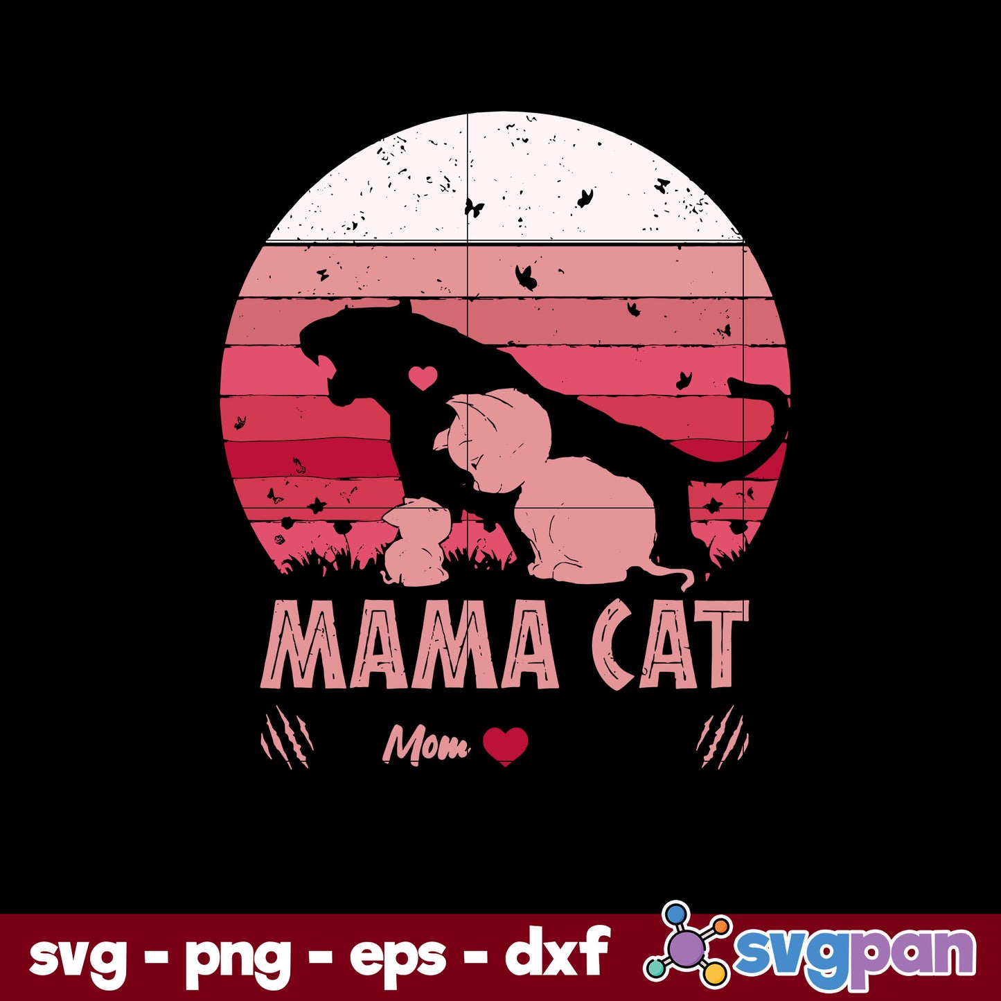 Mama Cat Svg, Mom Cat Svg, Mother's Day Svg, Png Dxf Eps Digital File