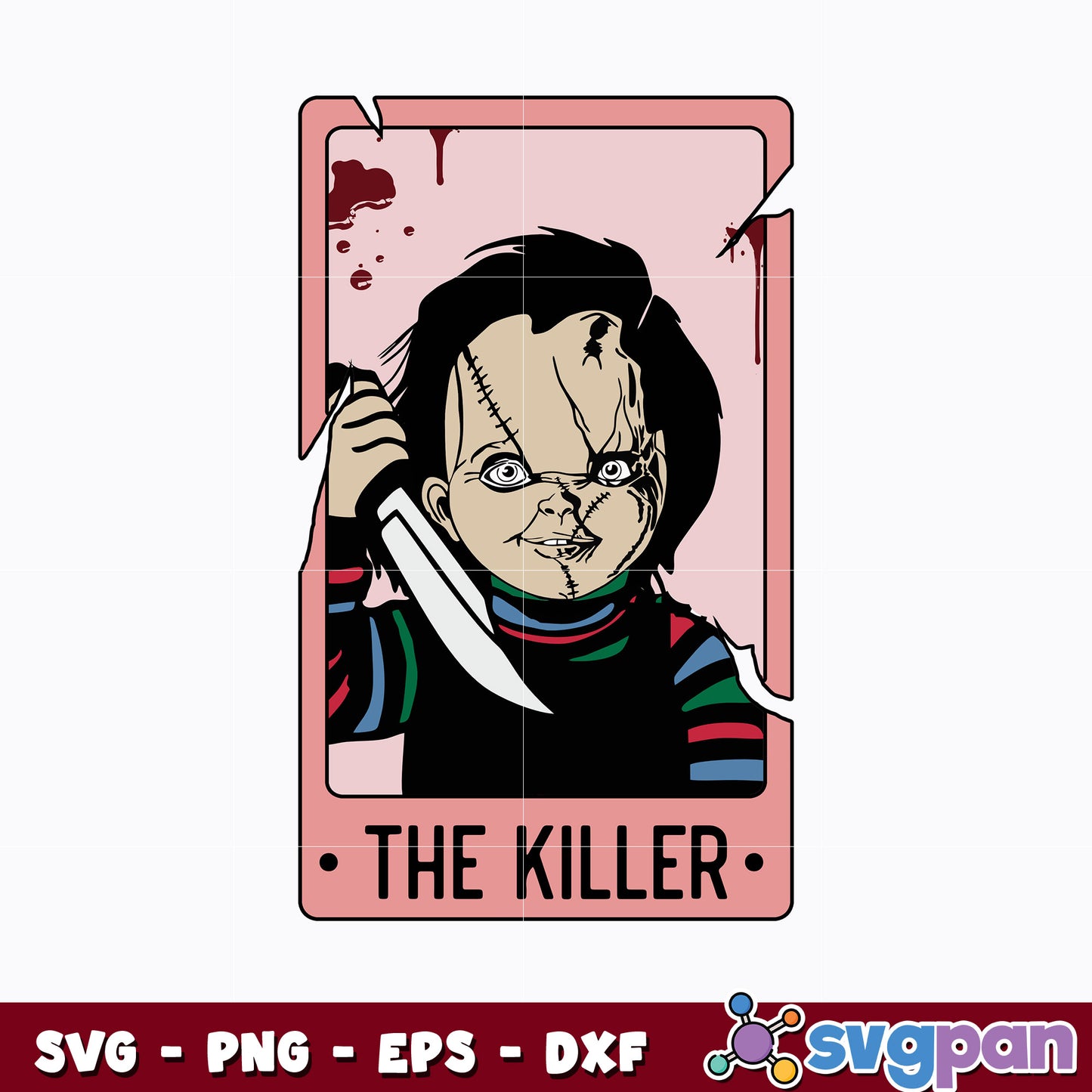 Chucky Horror Cards Svg, Horror Tarot Svg