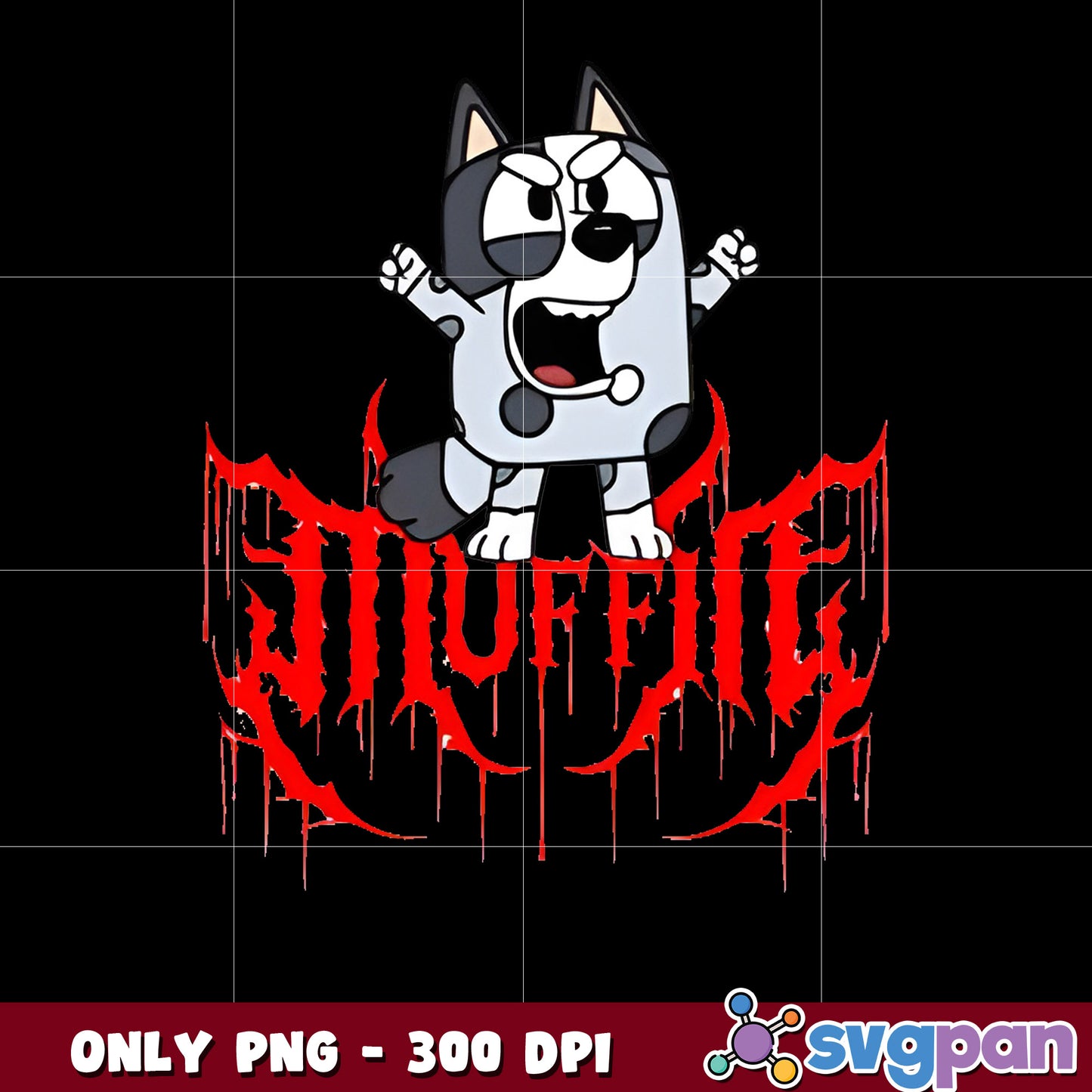 Bluey horror muffin cartoon png