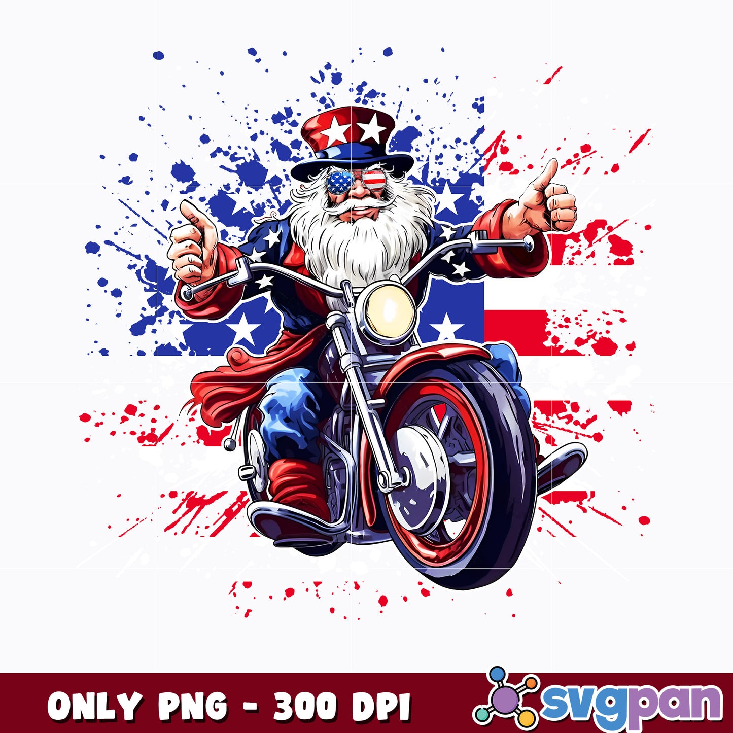 Patriotic Uncle Sam Motorcycle png
