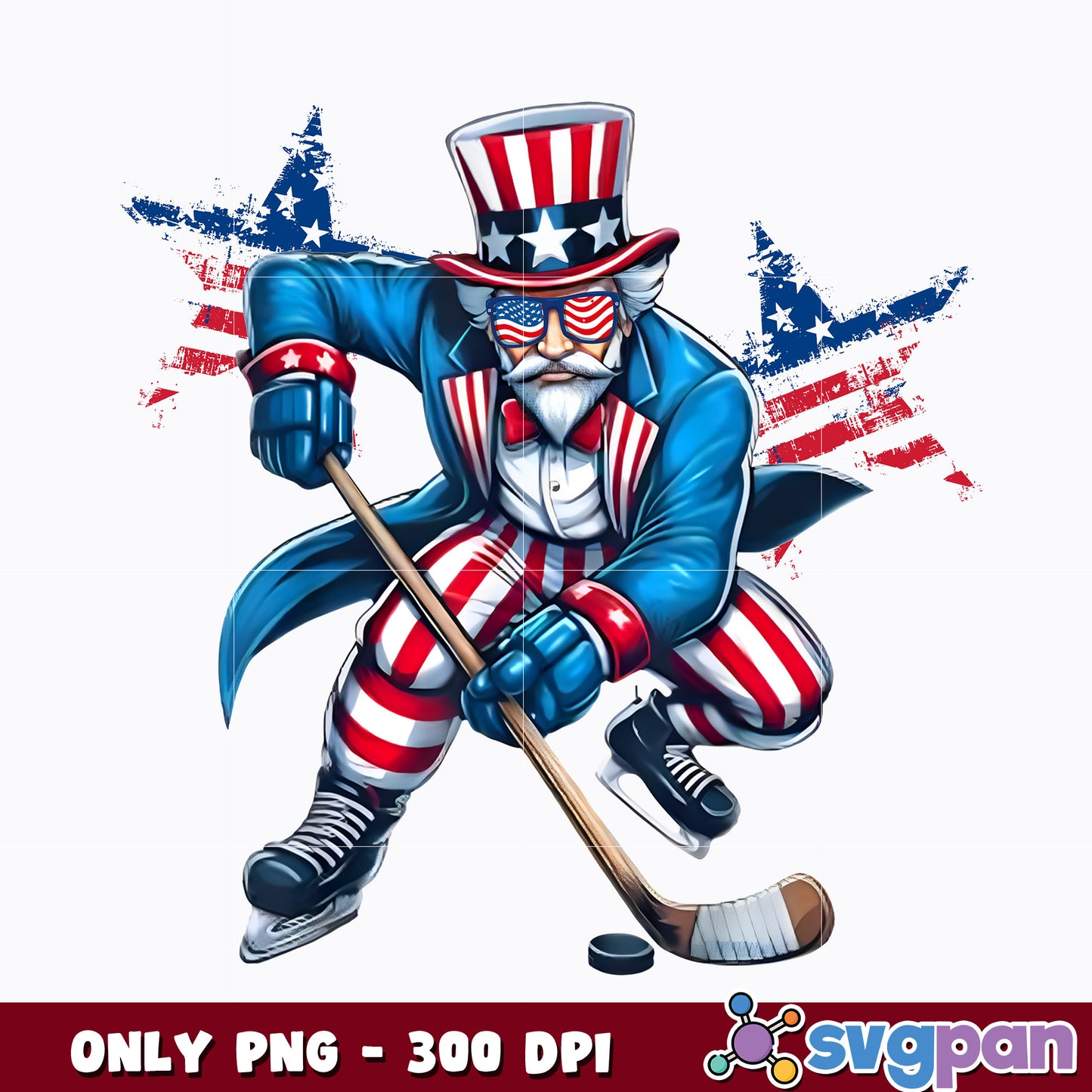 4th Of July Uncle Sam Ice Hockey png