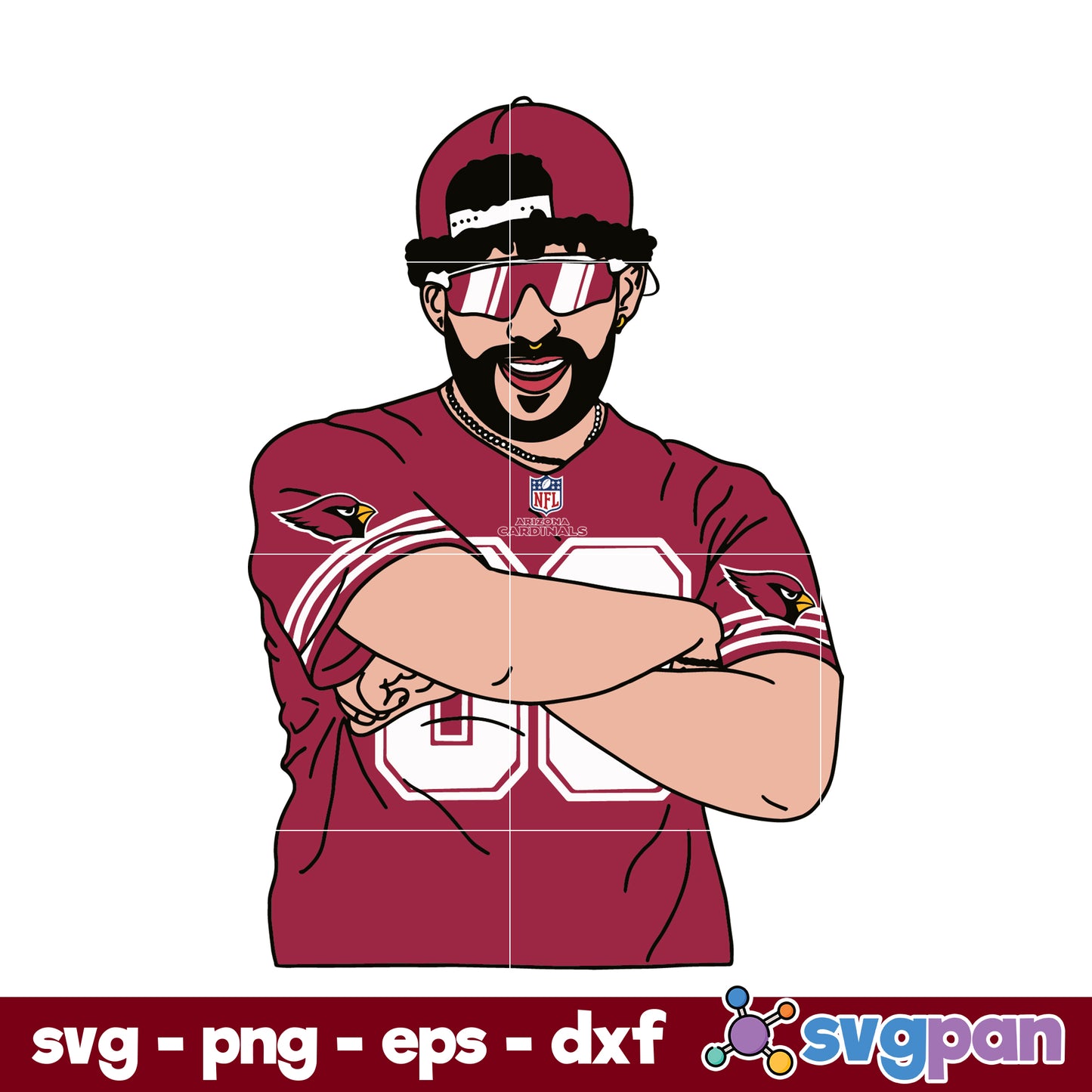 Arizona Cardinals Bad Bunny SVG, NFL SVG, PNG DXF EPS Digital File