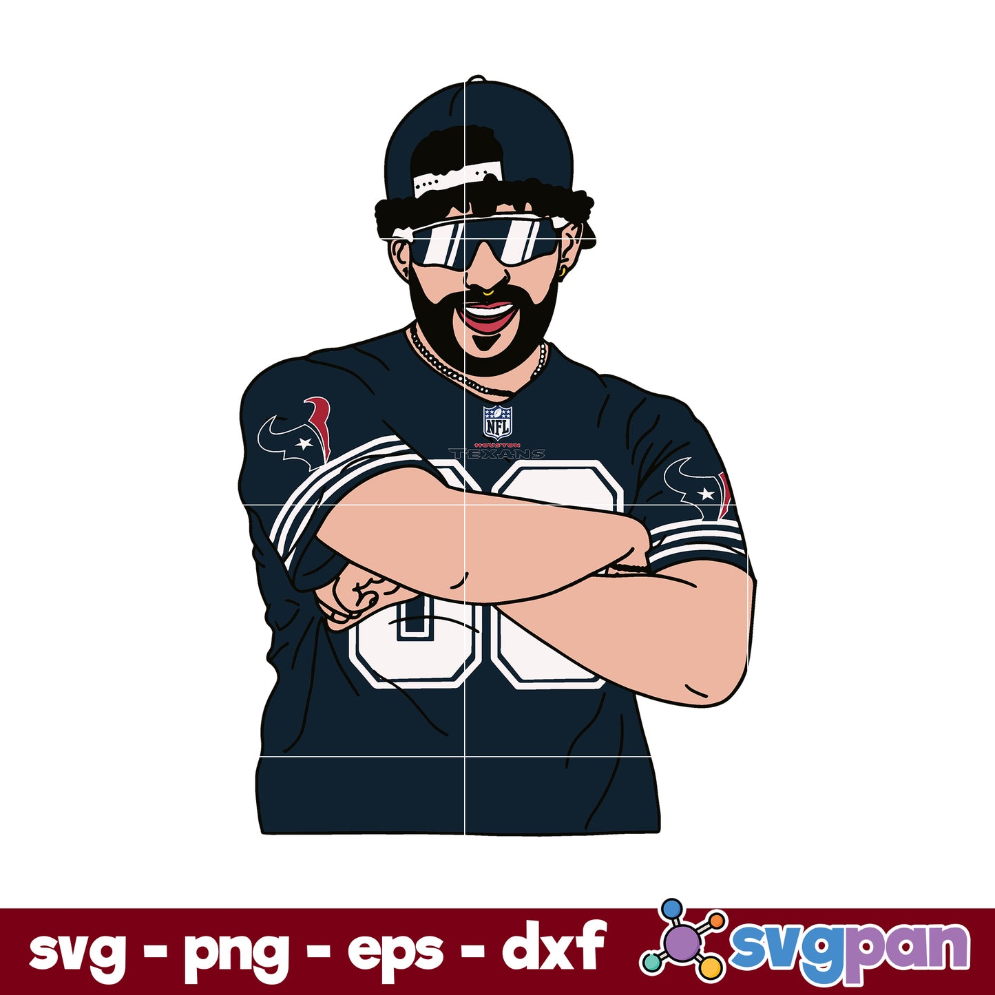 Bad Bunny Houston Texans SVG, Houston Texans NFL SVG, PNG DXF EPS Digital File