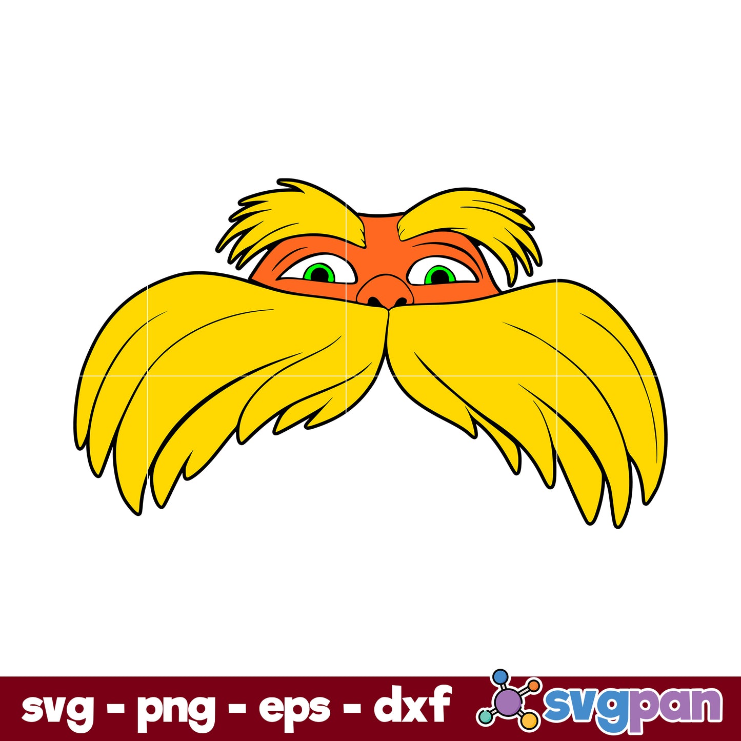 The Lorax Face Dr Seuss SVG PNG DXF EPS File