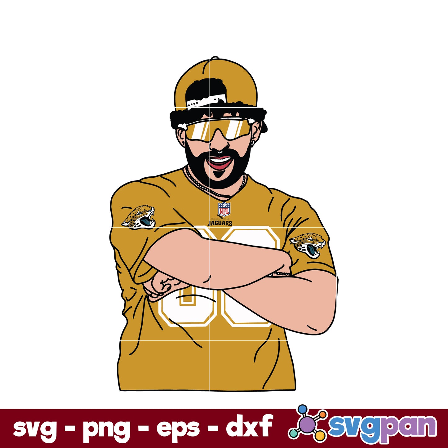 Bad Bunny Jacksonville Jaguars SVG, Jacksonville Jaguars NFL SVG, PNG DXF EPS Digital File