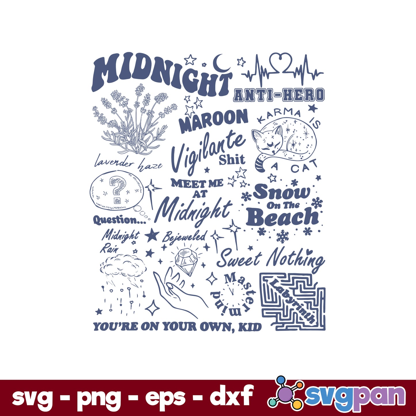 Midnights Swift SVG, Taylor's Midnights SVG, Midnights SVG.