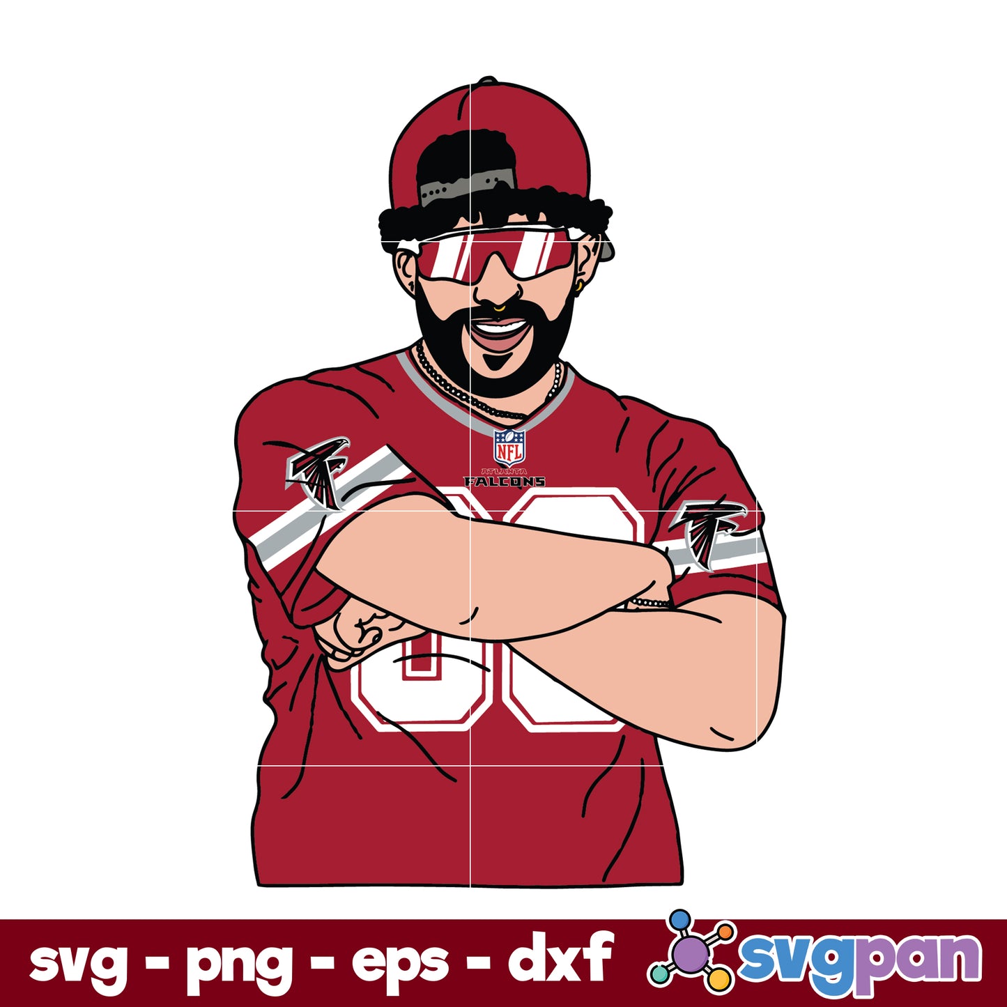 Atlanta Falcons Bad Bunny SVG, Atlanta Falcons NFL SVG, PNG DXF EPS Digital File