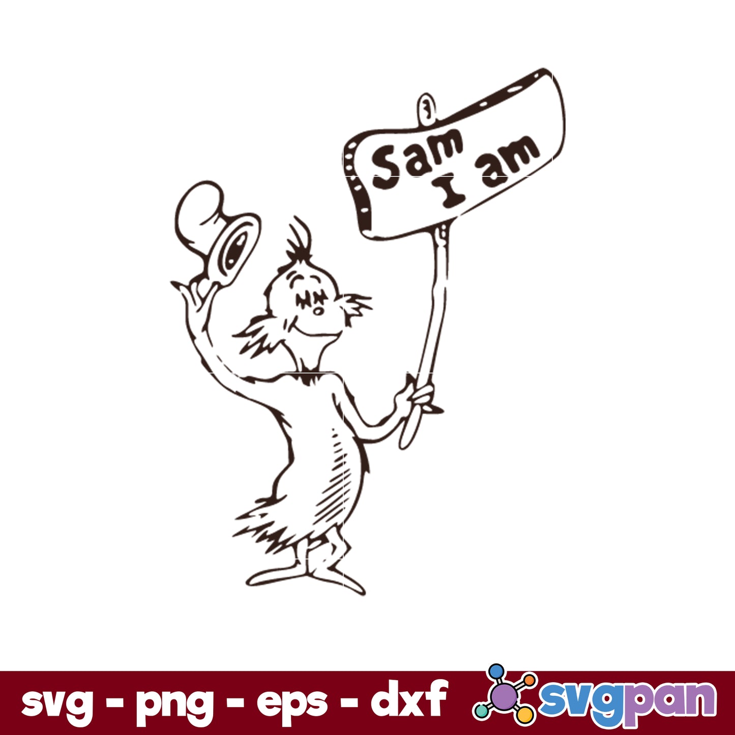 Dr Seuss Sam I Am SVG PNG DXF EPS File