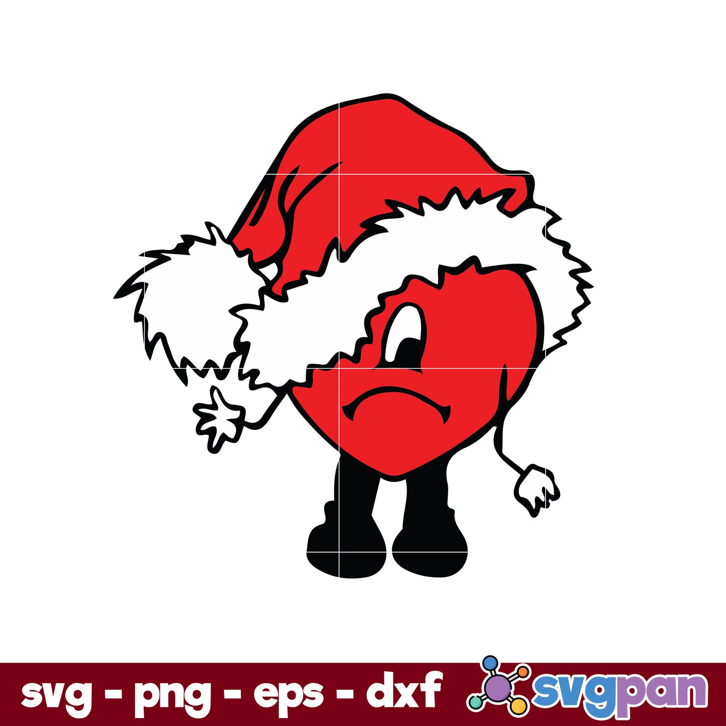 Bad Bunny Santa Hat Christmas SVG, Bad Bunny Santa Claus SVG.