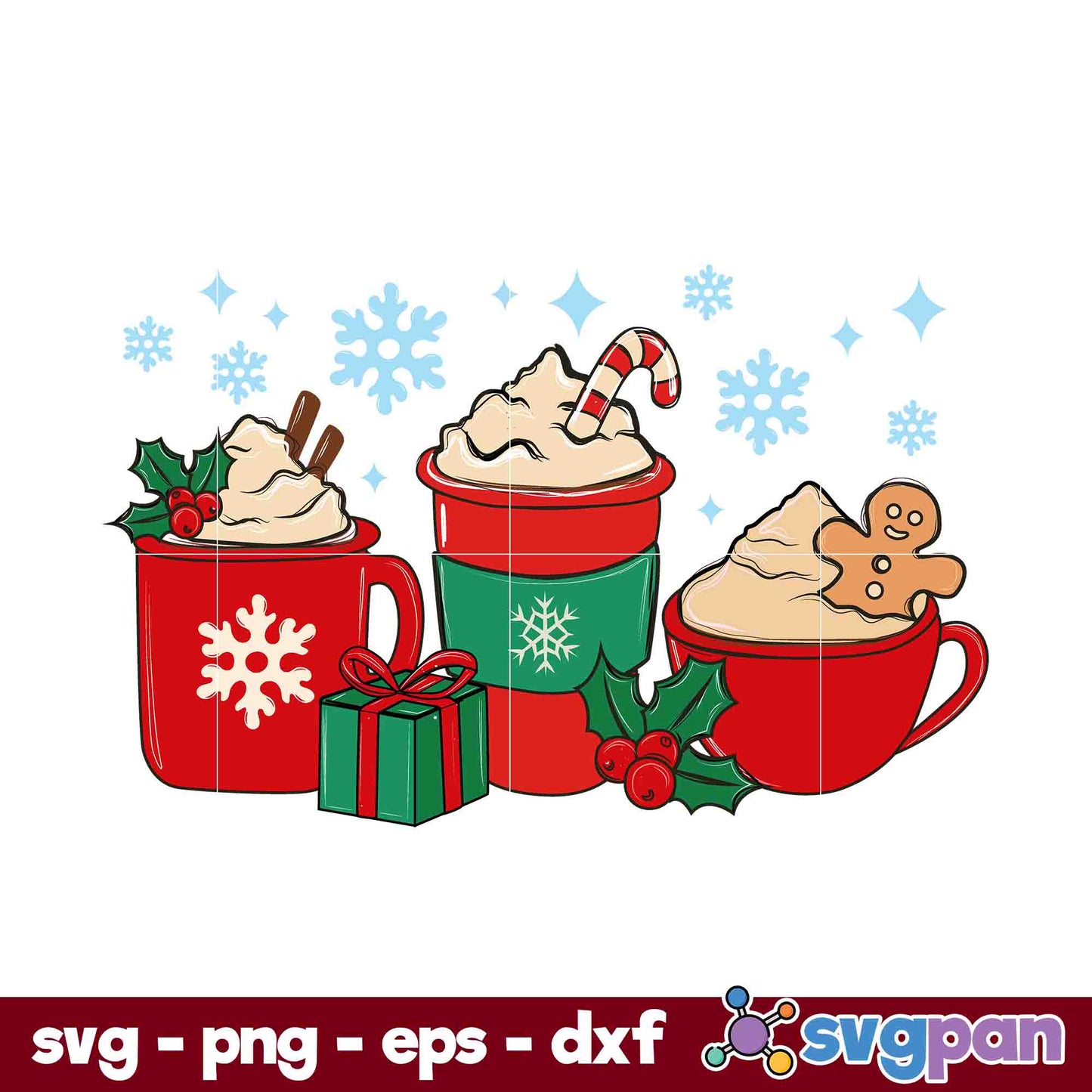 Christmas Coffee Mug Sublimation SVG, Christmas SVG.