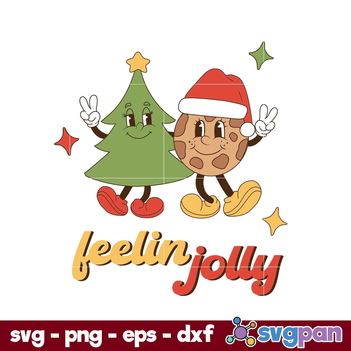 Feelin Jolly Christmas Santa Claus Hat SVG, Christmas SVG.