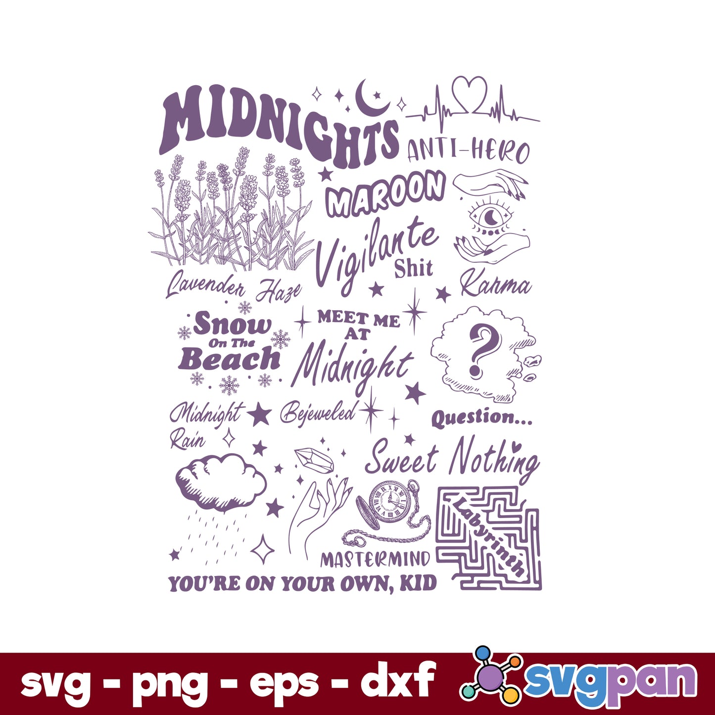 Midnights Swift SVG, Taylor's Midnights SVG, Midnights SVG.