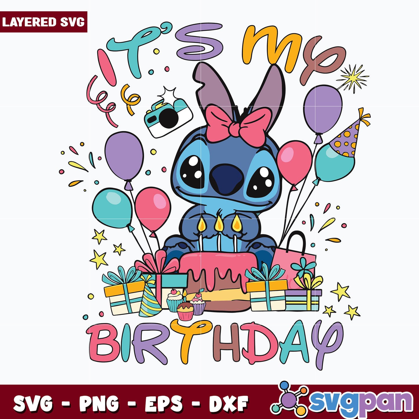 It's My Birthday Svg, stitch birthday svg, cricut file