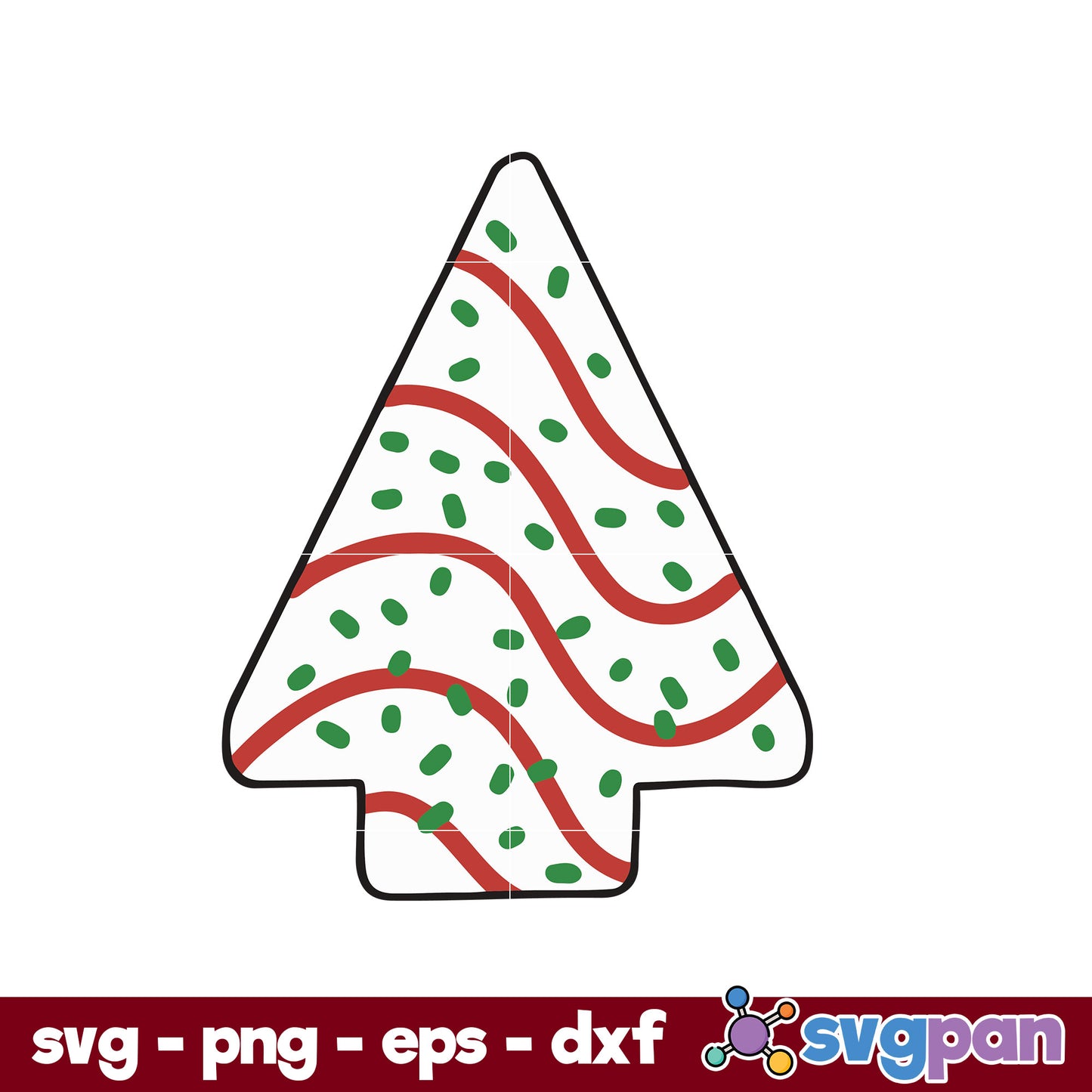 Watercolor Christmas Tree Cake SVG, Christmas SVG.