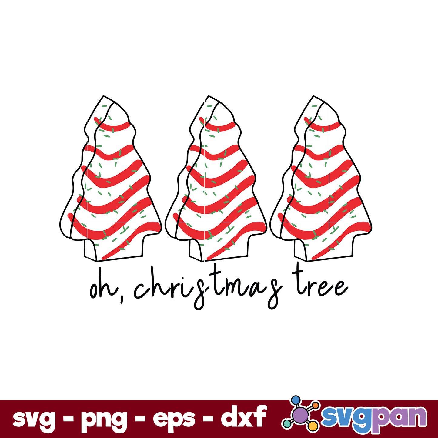Oh, Christmas Tree Little Debbie SVG, Christmas SVG PNG DXF EPS Digital File.