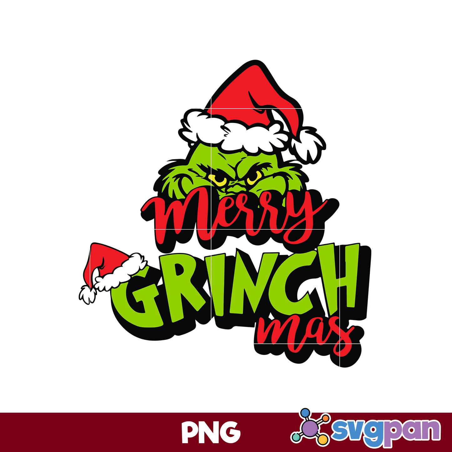 Merry Grinchmas Grinch Santa Hat Christmas PNG