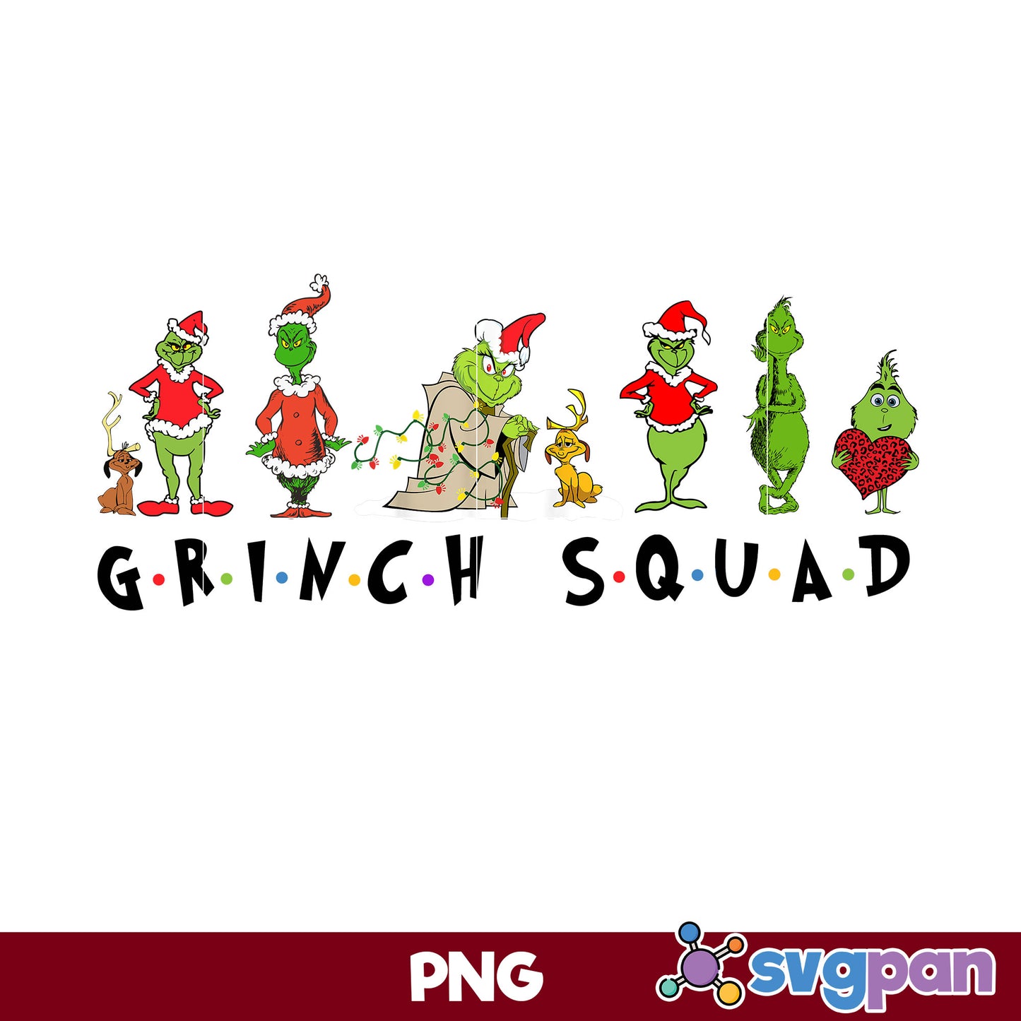 Squad Team The Grinch Christmas PNG, Grinch Christmas PNG File