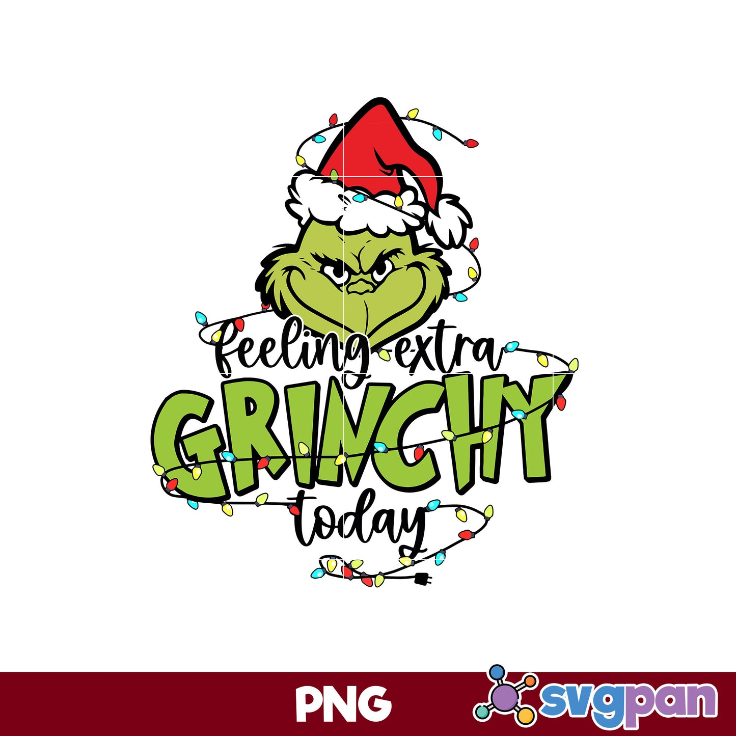 Feeling Extra Grinchy Today Grinch Christmas Santa Hat PNG