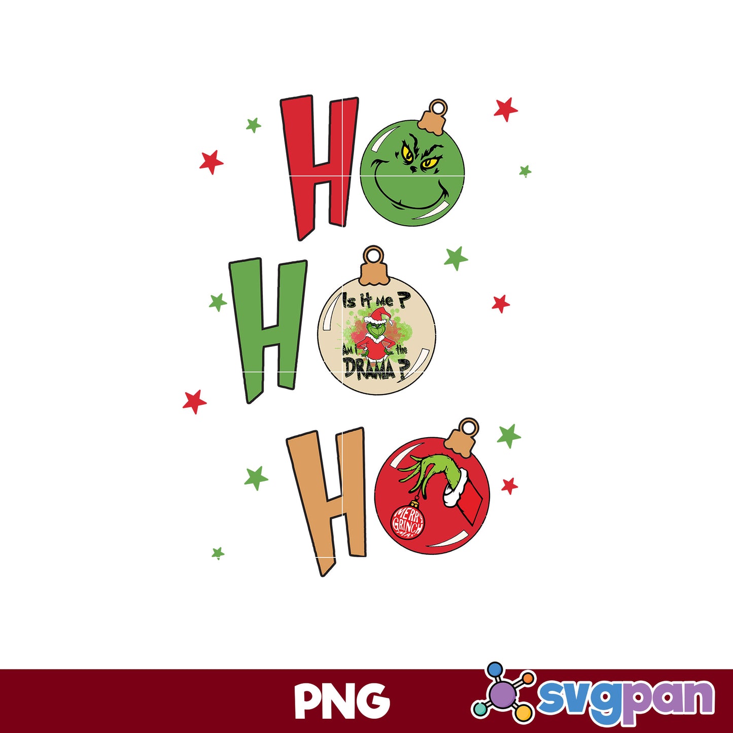 Ho Ho Ho Grinch Christmas PNG, Grinch PNG Digital File