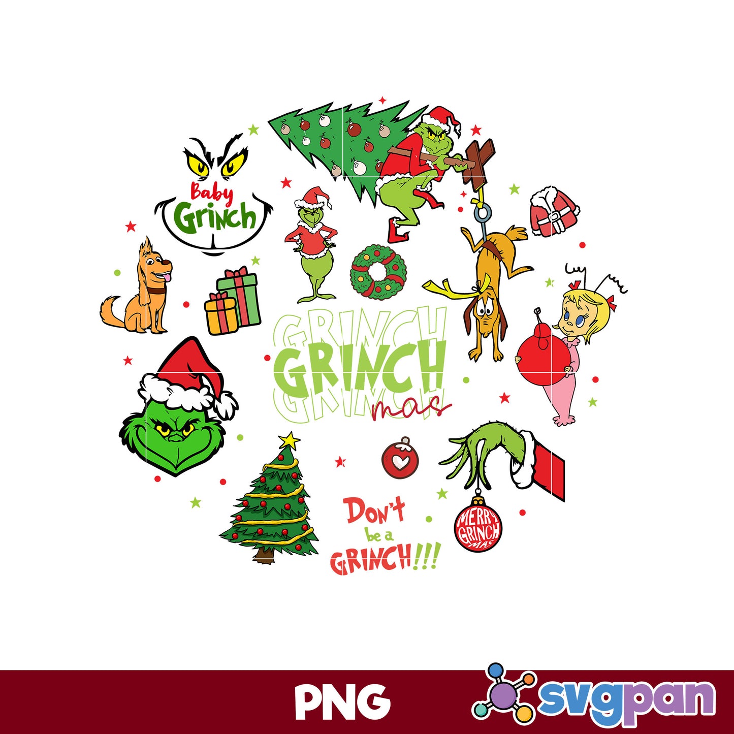 Squad Grinch Bundle Christmas PNG, Grinch Christmas PNG