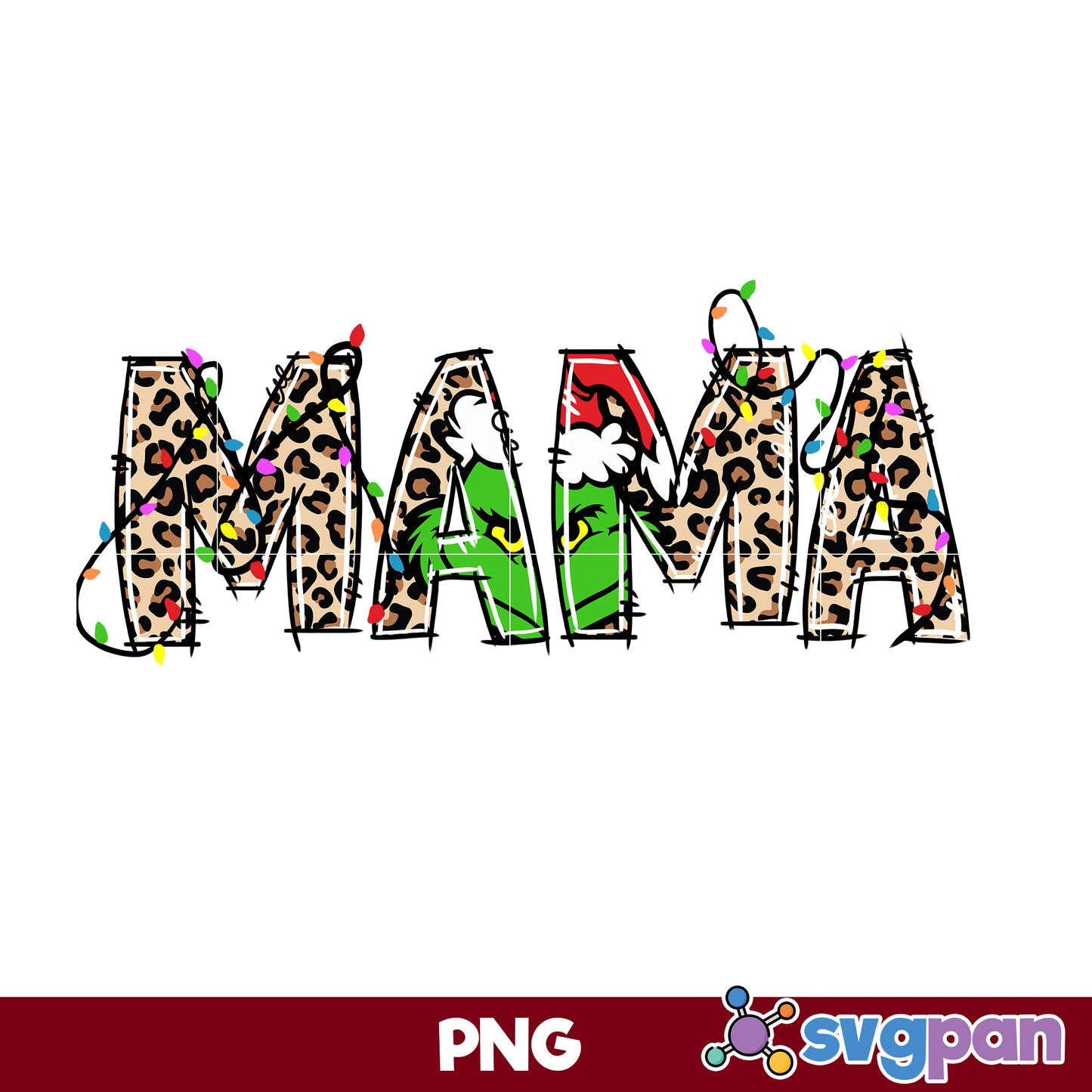 MAMA The Grinch PNG, Grinch Christmas PNG Digital File