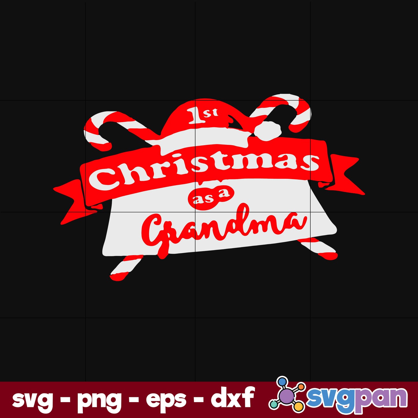 1St Christmas As A Grandma SVG, Christmas SVG, PNG DXF EPS Digital File