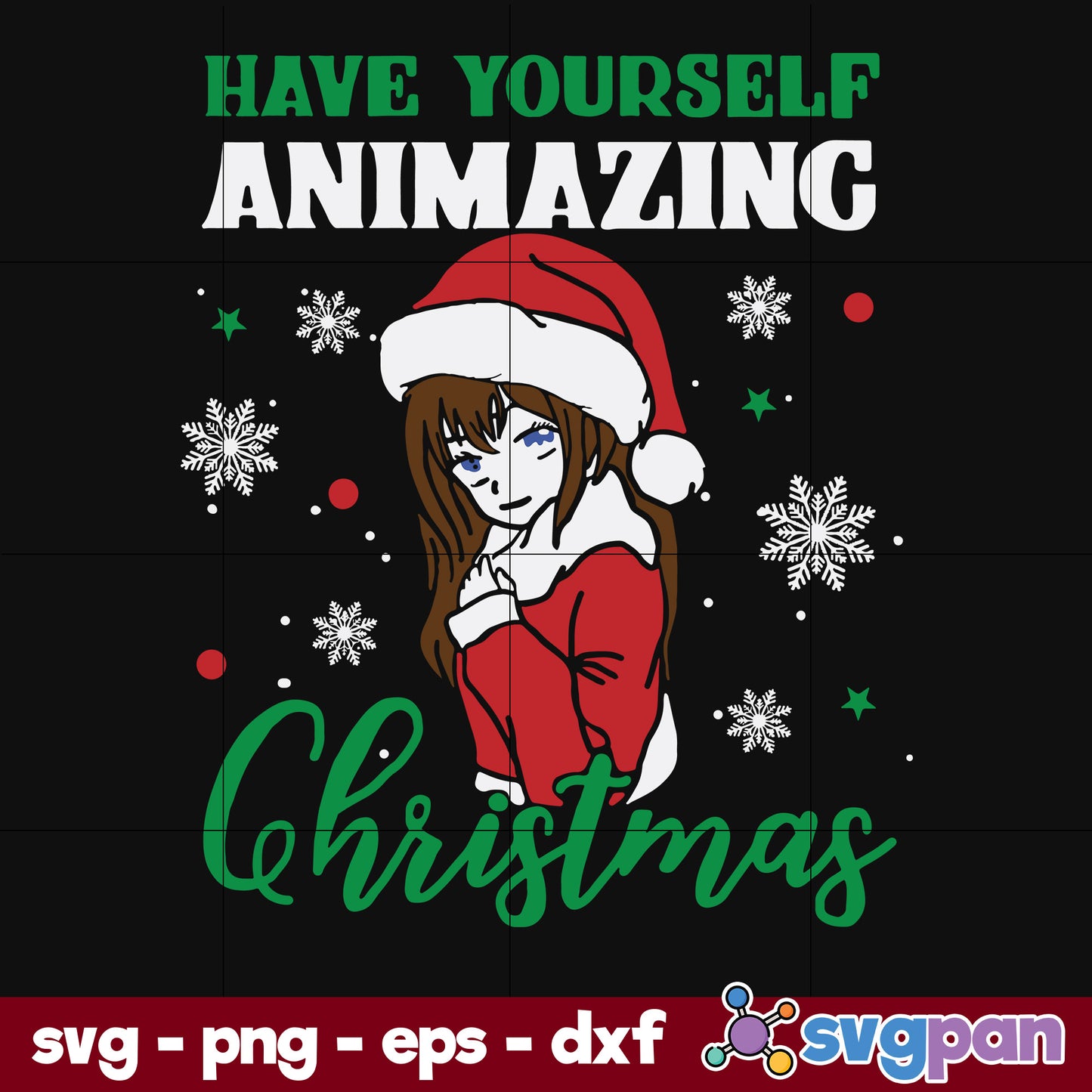 Aneisha Not So Ugly Christmas Anime Manga SVG, Christmas SVG, PNG DXF EPS Digital File.