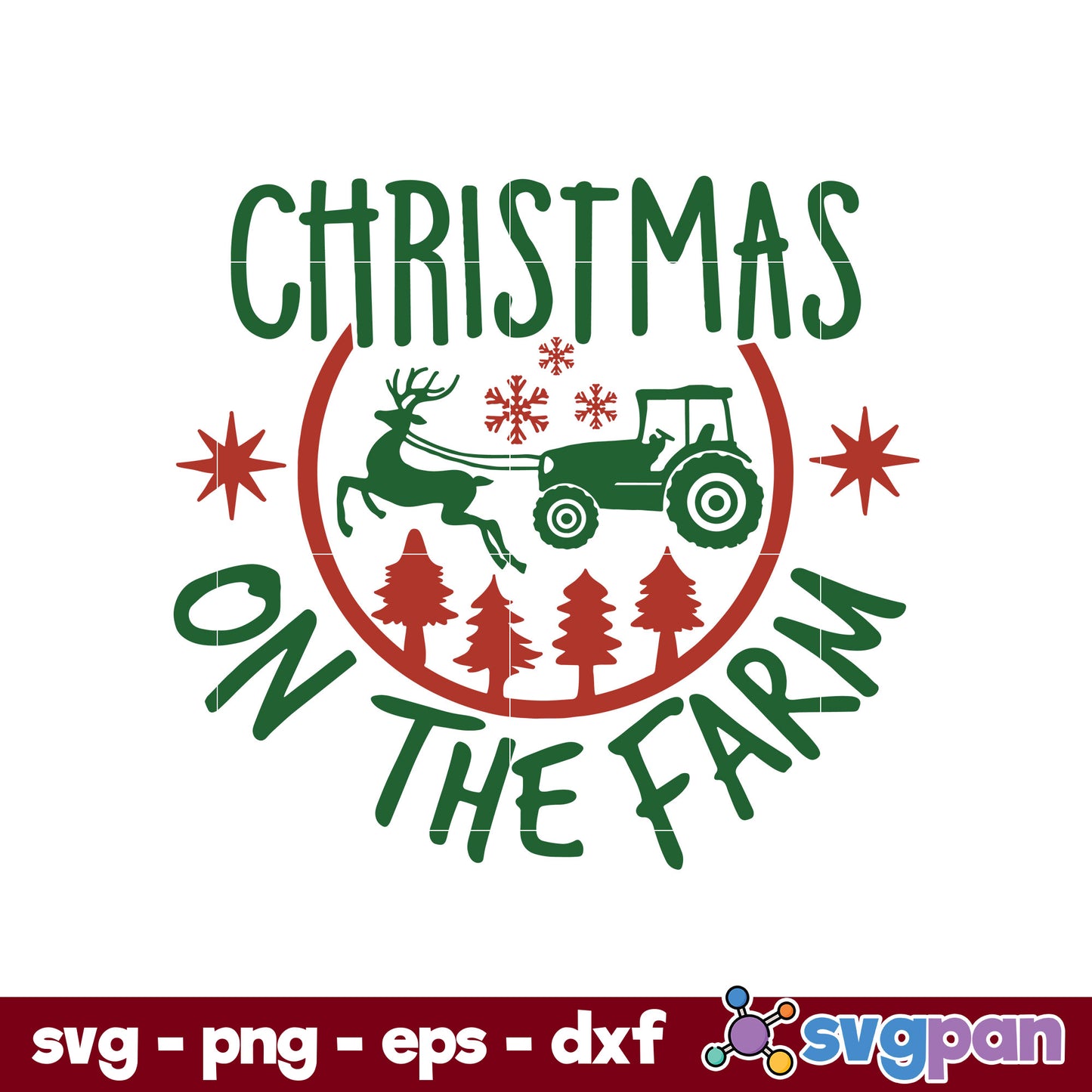 Christmas On The Farm SVG, Christmas SVG, PNG DXF EPS Digital File.