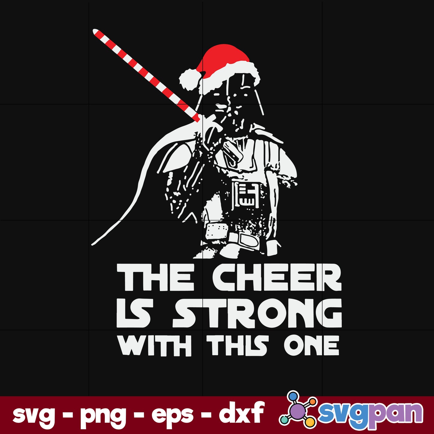Dead Vader Santa Hat The Cheer Is Strong With This One Christmas SVG, Christmas SVG, PNG DXF EPS Digital File.