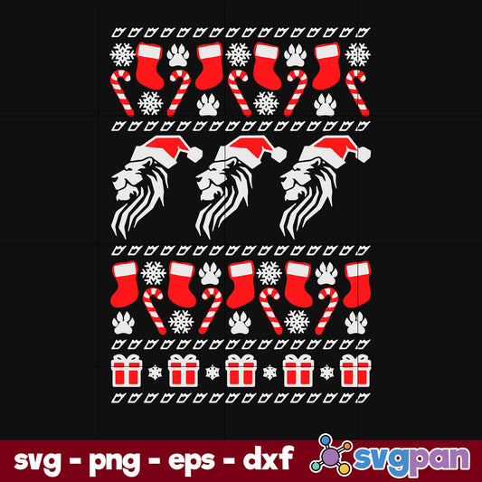 El Leon Ugly Christmas SVG, Christmas SVG, PNG DXF EPS Digital File.