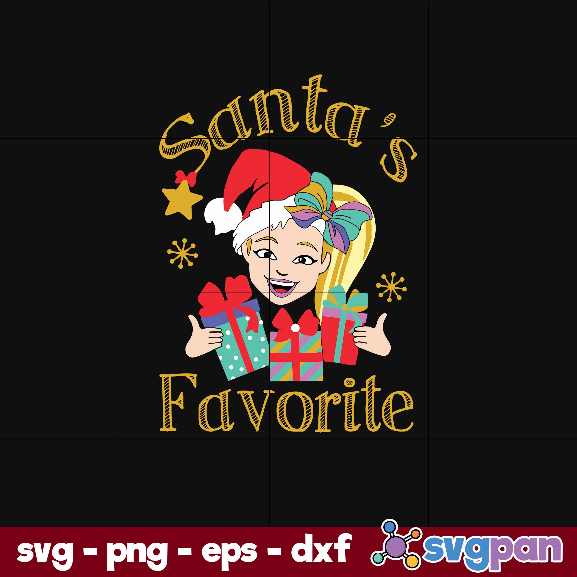 Jojo Siwa Santa’s Favorite SVG, Christmas SVG, PNG DXF EPS Digital Fil