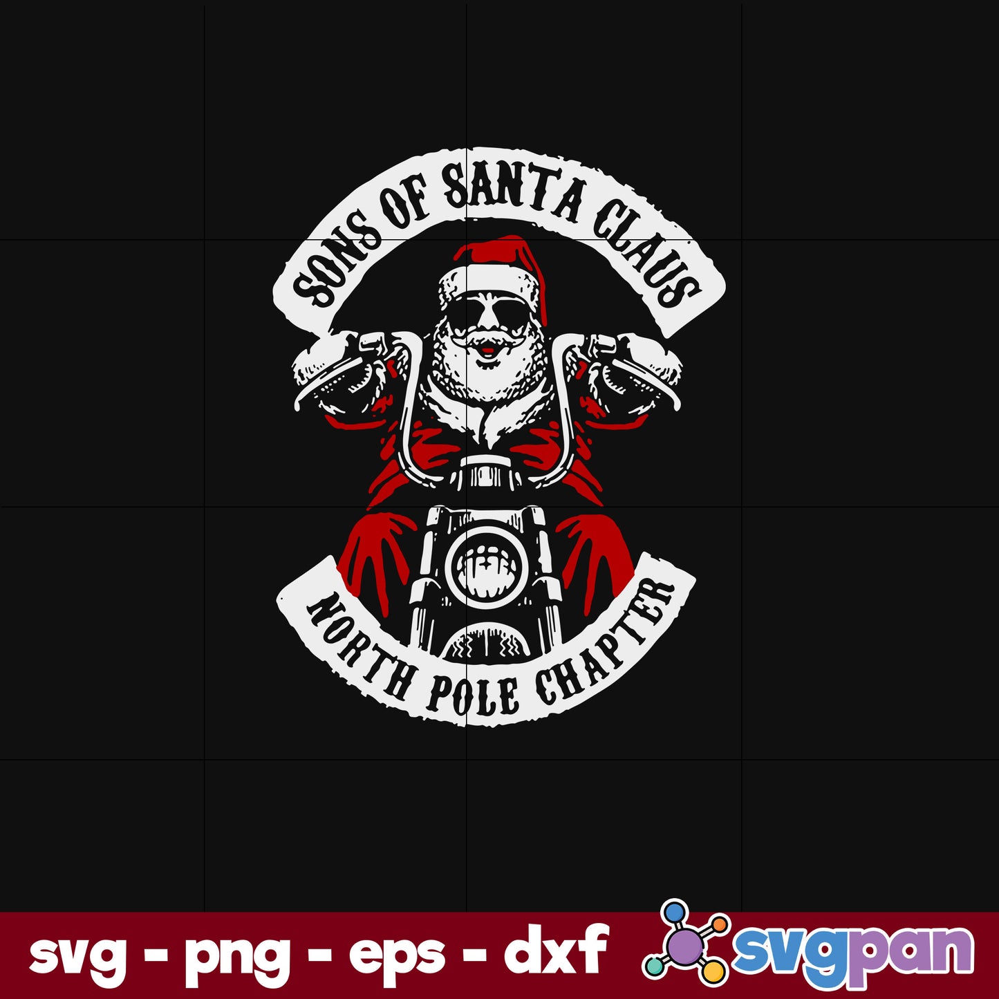 Santa The North Pole Chapter Biker Christmas SVG, Christmas SVG, PNG DXF EPS Digital File.