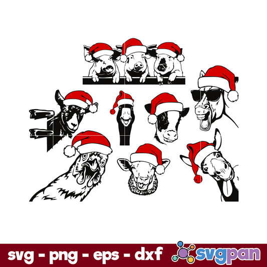 Animals Christmas SVG, Christmas SVG, PNG DXF EPS Digital File.