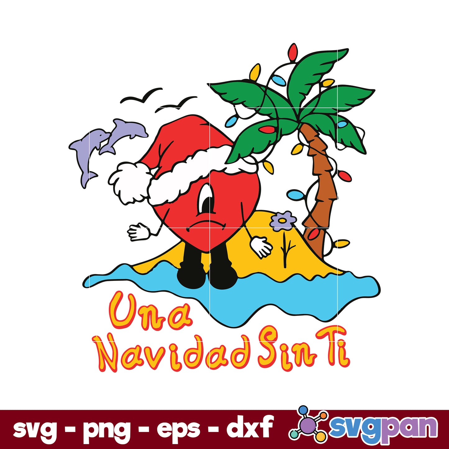 Una Navidad Sin Tin Christmas SVG, Bad Bunny Christmas SVG.