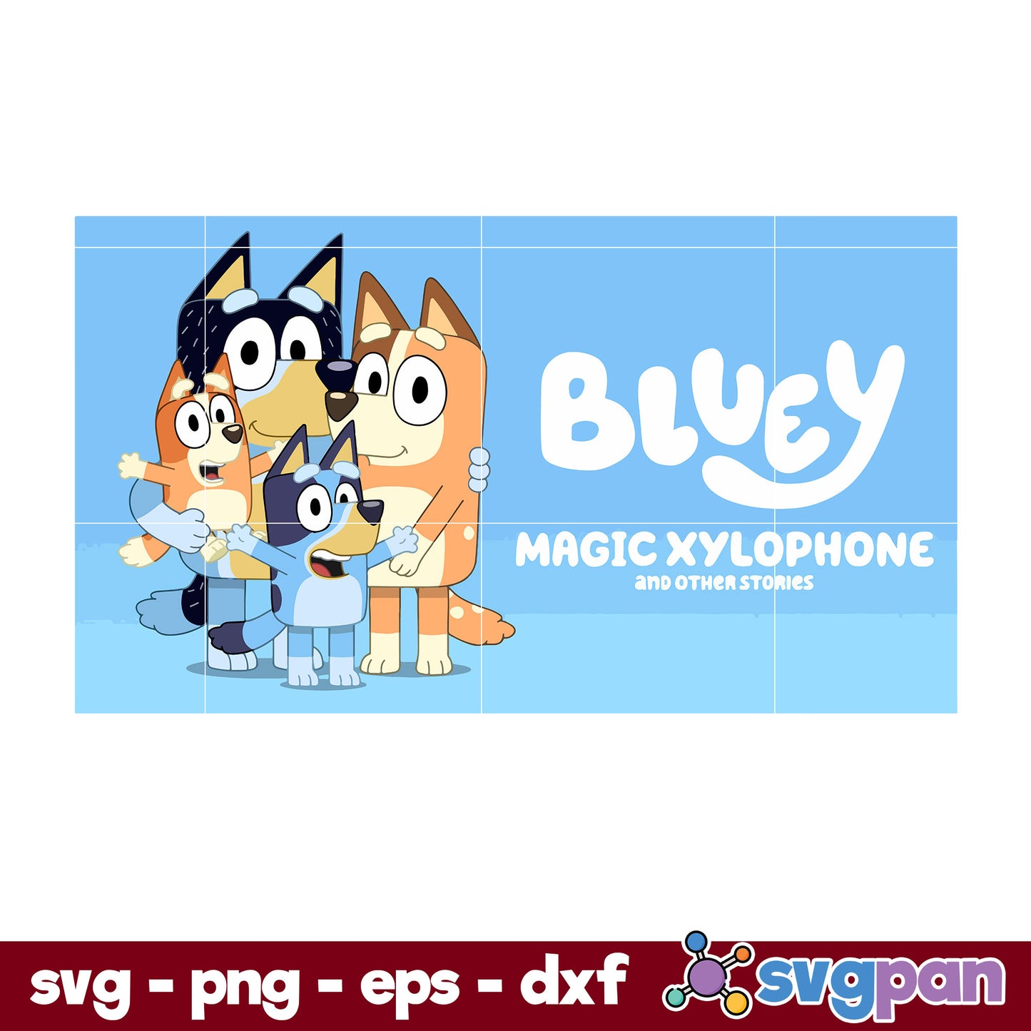 Bluey Magic Xylophone SVG, Bluey SVG, Cartoon SVG PNG DXF EPS File.
