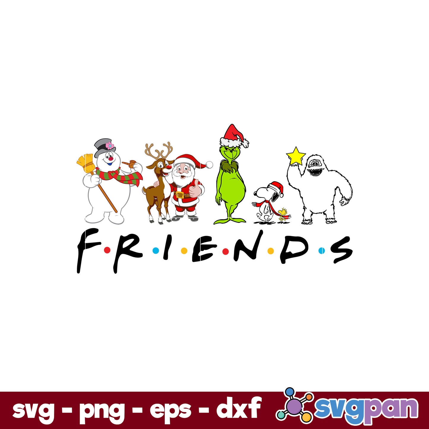Friends Christmas SVG, Christmas SVG, PNG, DXF, EPS File.