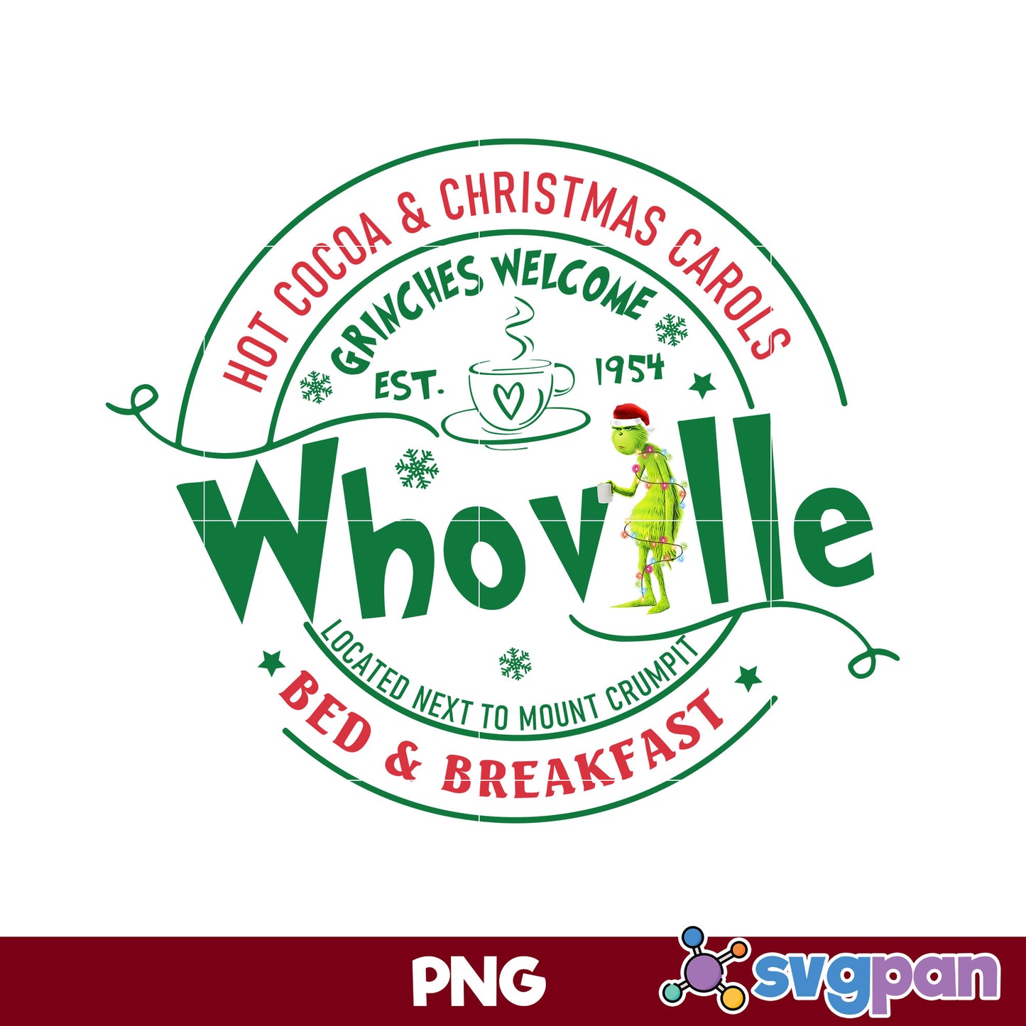 Whoville Bed And Breakfast PNG, Hot Cocoa And Christmas Carols PNG