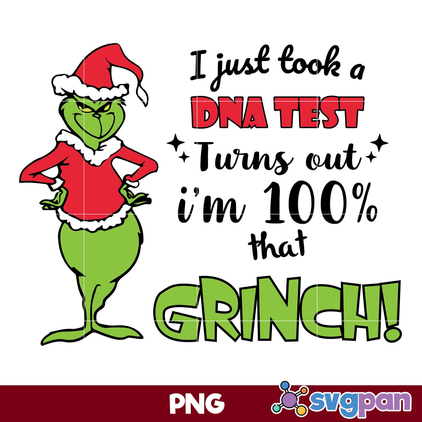 I Just Took A DNA Test, Turns Out I’m 100% That Grinch PNG, Christmas PNG