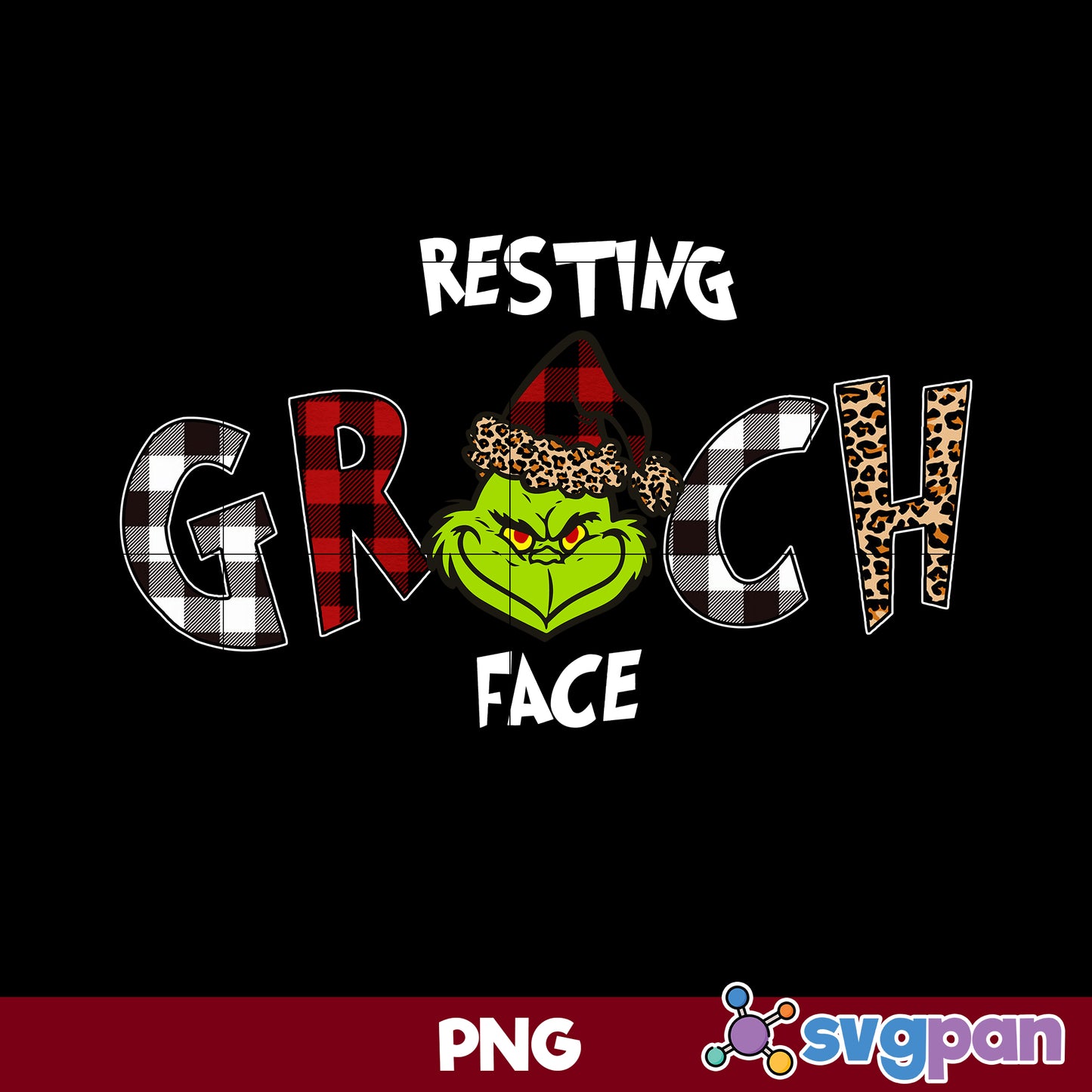 Resting Grinch face Christmas PNG, Christmas PNG Digital File