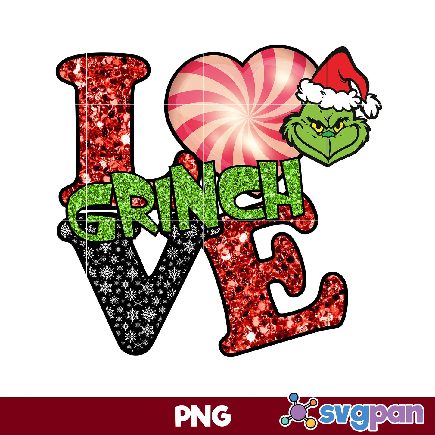 Love Grinch PNG, Grinch Christmas PNG, Christmas PNG.