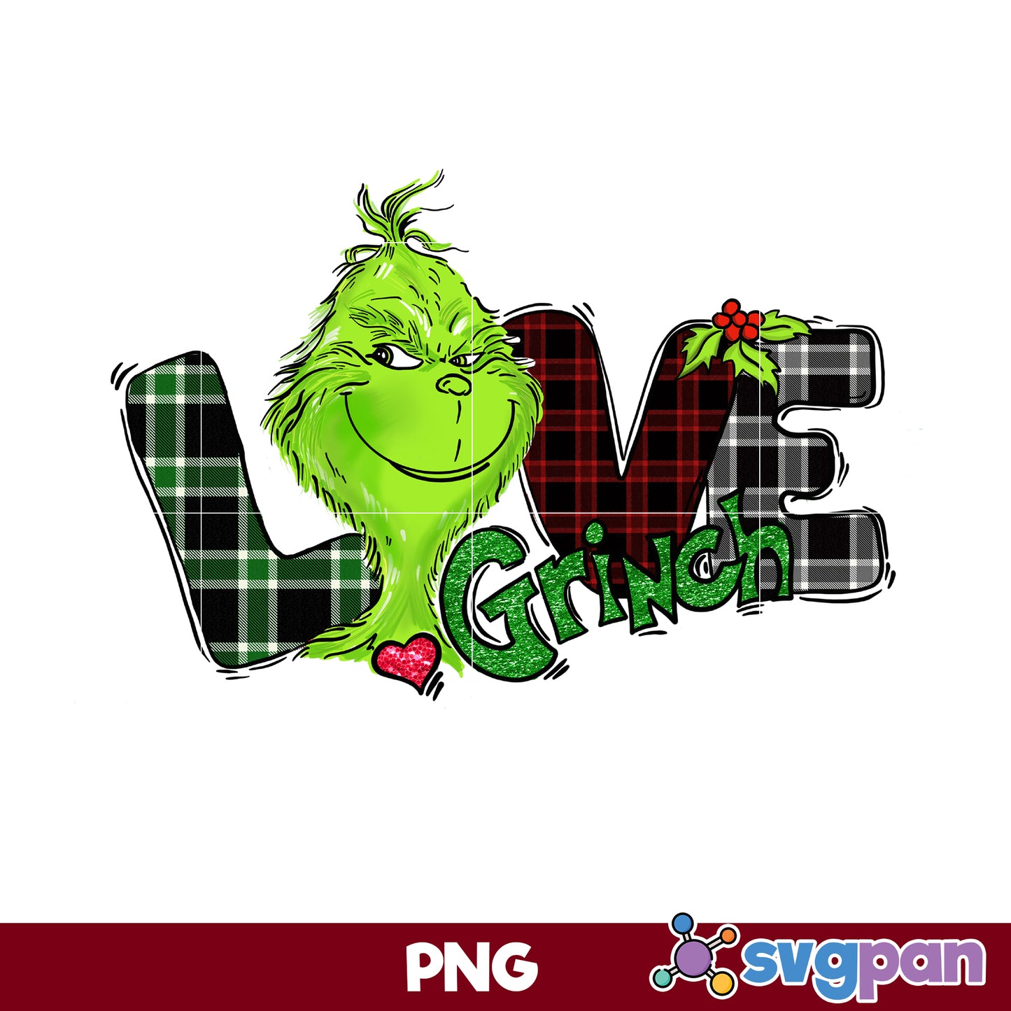 Grinch Love PNG, Grinch Christmas SVG, Christmas PNG Digital File.